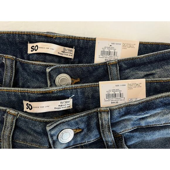 So Jeans Juniors 11 30 Baggy Dad Loose High Rise Shreds Straight Slouchy Relaxed - Picture 8 of 9